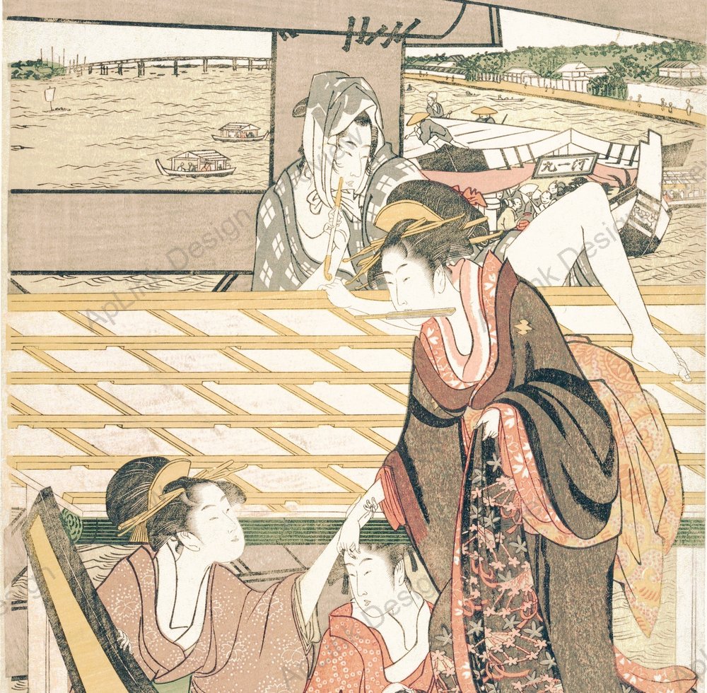 両国川岸遊宴 — watermarked preview