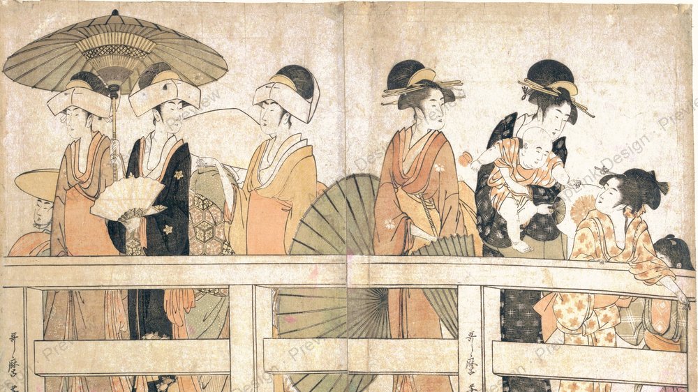 橋座上橋下夕涼 — watermarked preview
