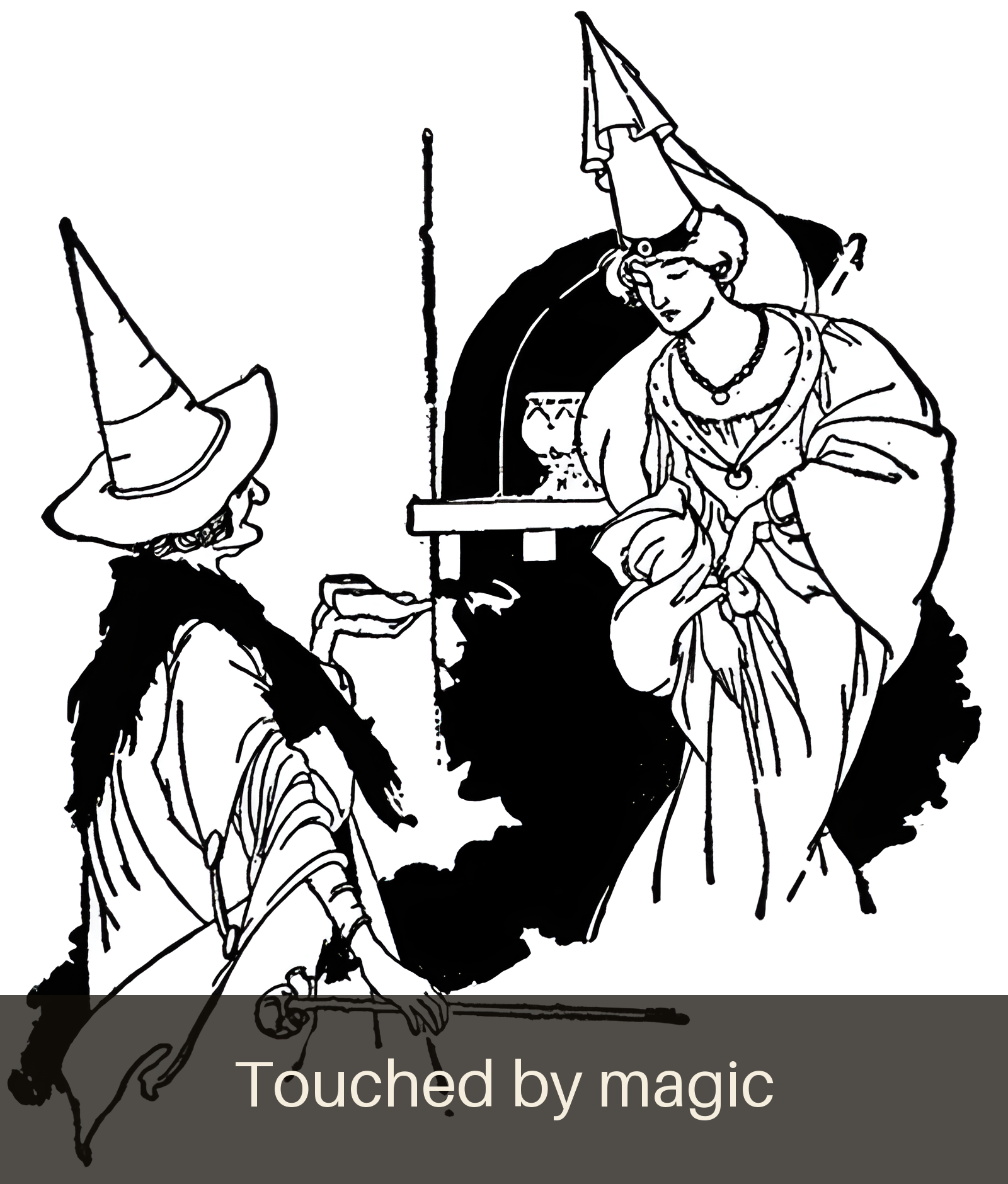 Illustration from Favorite Fairy Tales (1917) — Touched by magic. Public domain fairy tale art.